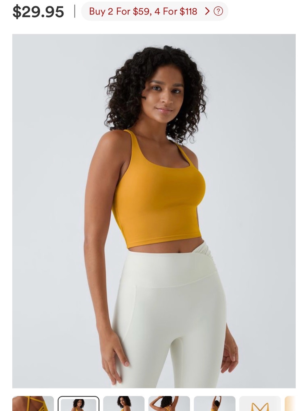 HALARA Cropped Tank Top in Mustard Yellow